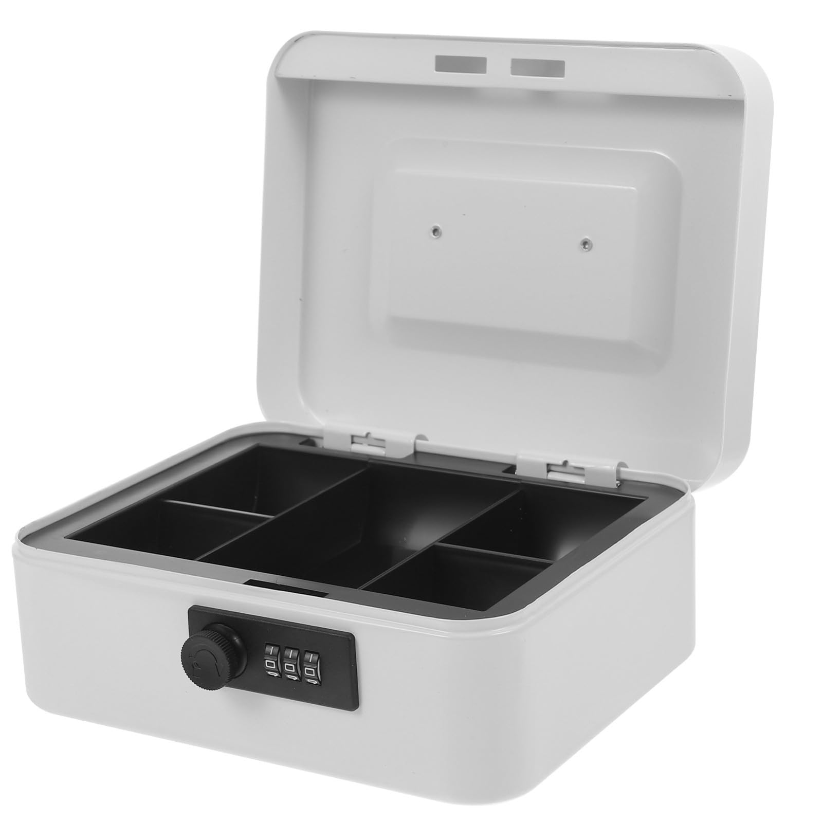 ULTECHNOVO Cassetta di Sicurezza Capiente Design Classico in Ferro Bianca con Serratura a Combinazione, Organizer per Contanti e Monete per Casa e Ufficio