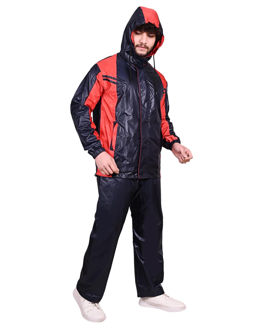 Rain Coat for Men Waterproof for Bike Reversible Double Layer with Hood Raincoat for Men. Set of Top and Bottom Packed