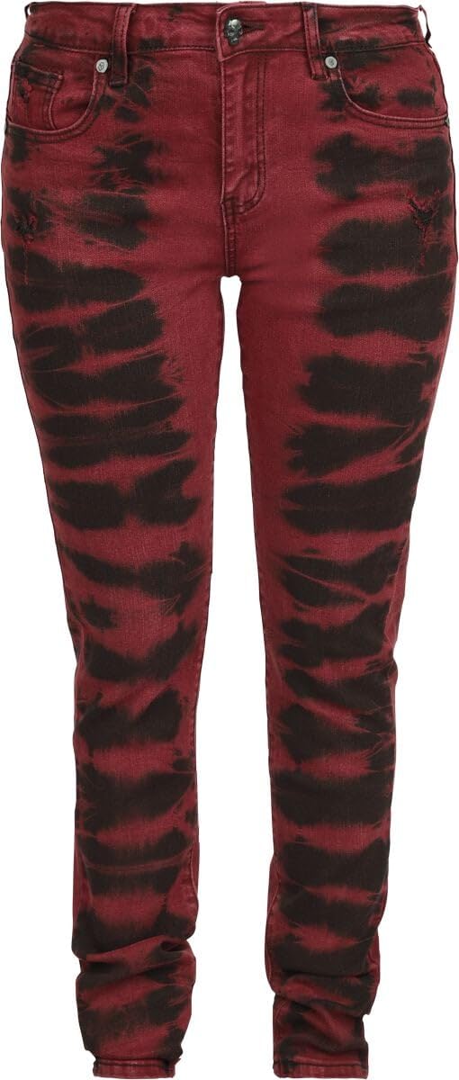 Rock Rebel by EMP Damen rote Hose im Batik-Look