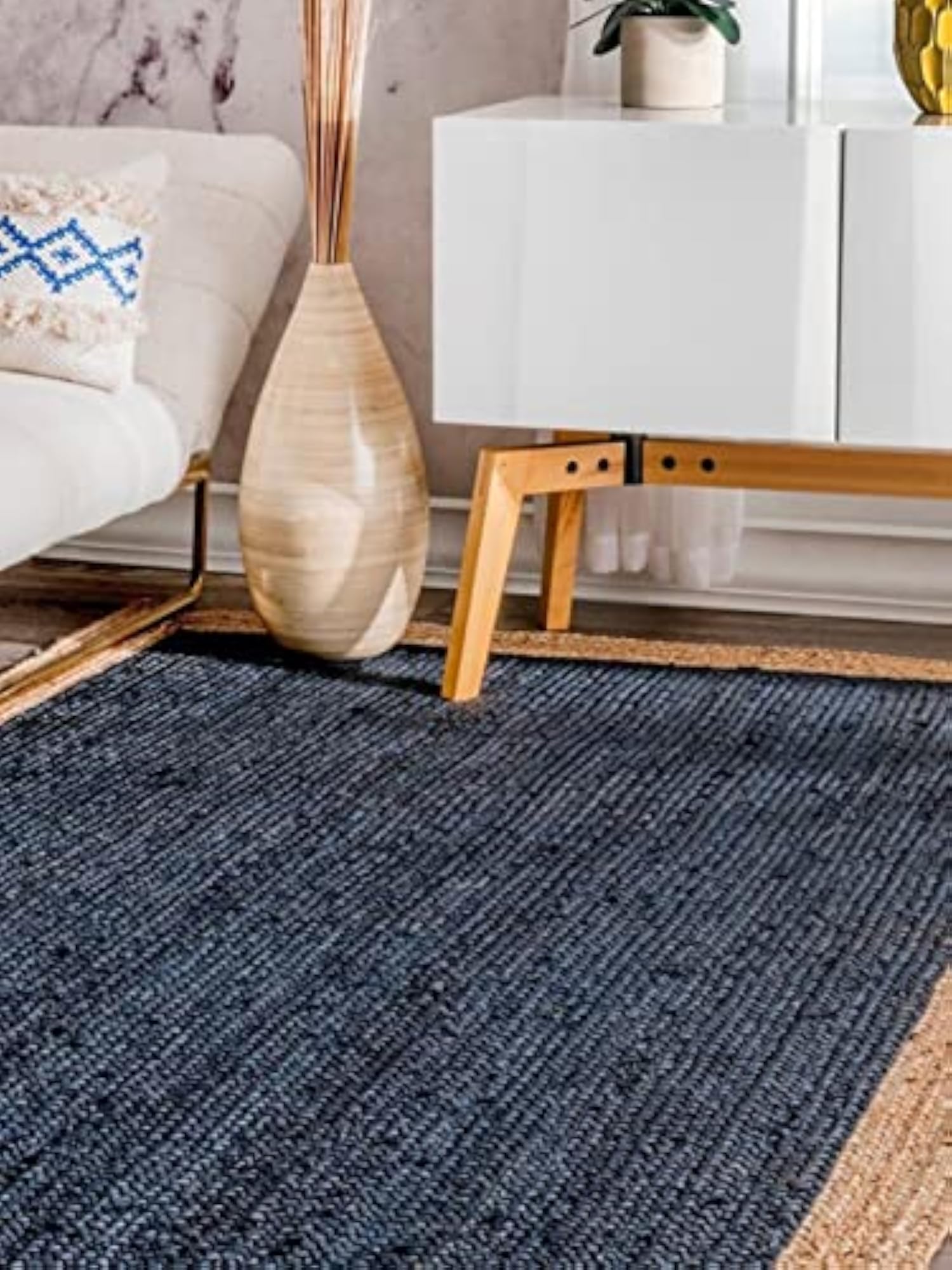 Jute Centre Table Carpet, Rectangular Living Room Rug