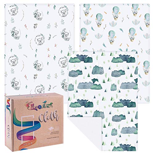 Elka & Finch Baby Burp Cloths. Extra Large, Thick and Absorbent (Pack of 3). Terry Cloth and Cotton Jersey. Unisex Prints for The Perfect Baby Registry Gift.