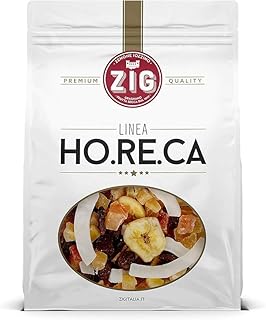 ZIG - HORECA - Fruits exotiques mélangés Mélange exotique - Ananas, papaye, noix de coco, raisins, chips de banane 1 Kg