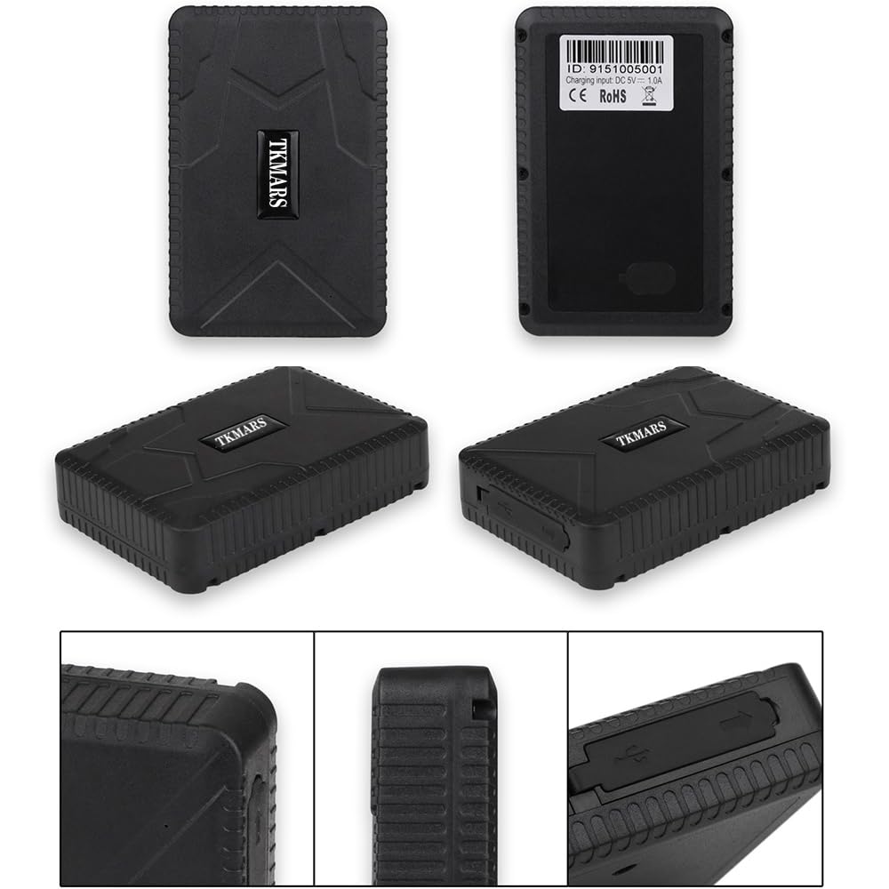 Traceur GPS Voiture,GPS Camping Car,Convient aux Voitures et Motos,Positionnement en Temps Réel,Enregistrement de L'historique avec Alarme de Vibration et de Vitesse de Chute,TK915 10 000 mAh