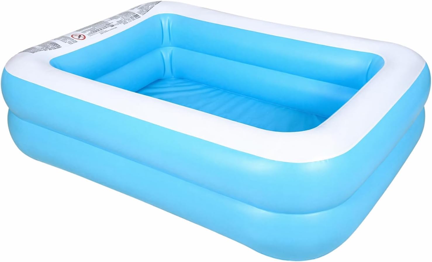 Inflatable Paddling Pool, Rectangular Family Water Pool for Kids Adults, Indoor Outdoor Garden Use, Leak-Proof Valve, Quick Drain Plug, Easy to Assemble and Clean (1.28-0.85-0.45m)