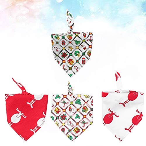 ULTECHNOVO 4 PeÃ§as de Natal Cachecol Cachecol Pet Bandana Pet Cachecol LenÃ§o Triangular Bibs Fanta