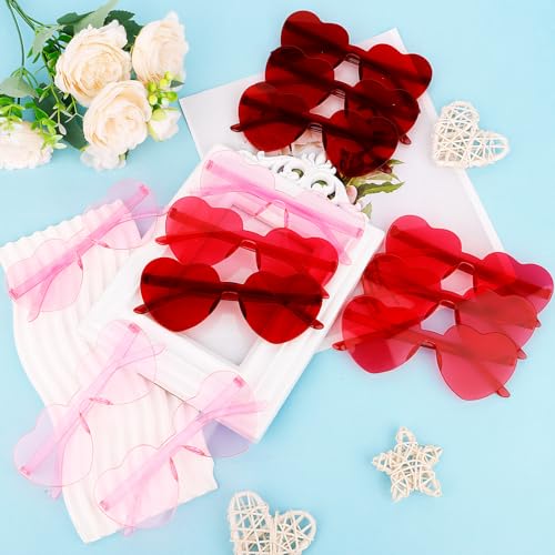 Image of Heart Sunglasses 12 /18 /24 Pcs Heart Shaped Glasses for Women Cute Funny Party Glasses Party Favors Accessories