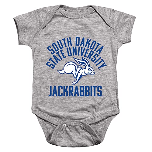 South Dakota State University Official One Color Jackrabbits Logo Unisex Infant Snap Suit for Baby, Athletic Heather, Small (6 months)