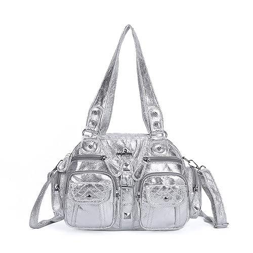 Image of Angel Kiss Hobo Crossbody Purses for Women Shoulder Bag Multipocket Soft Hobo Purses Removable Strap Leather Handbags