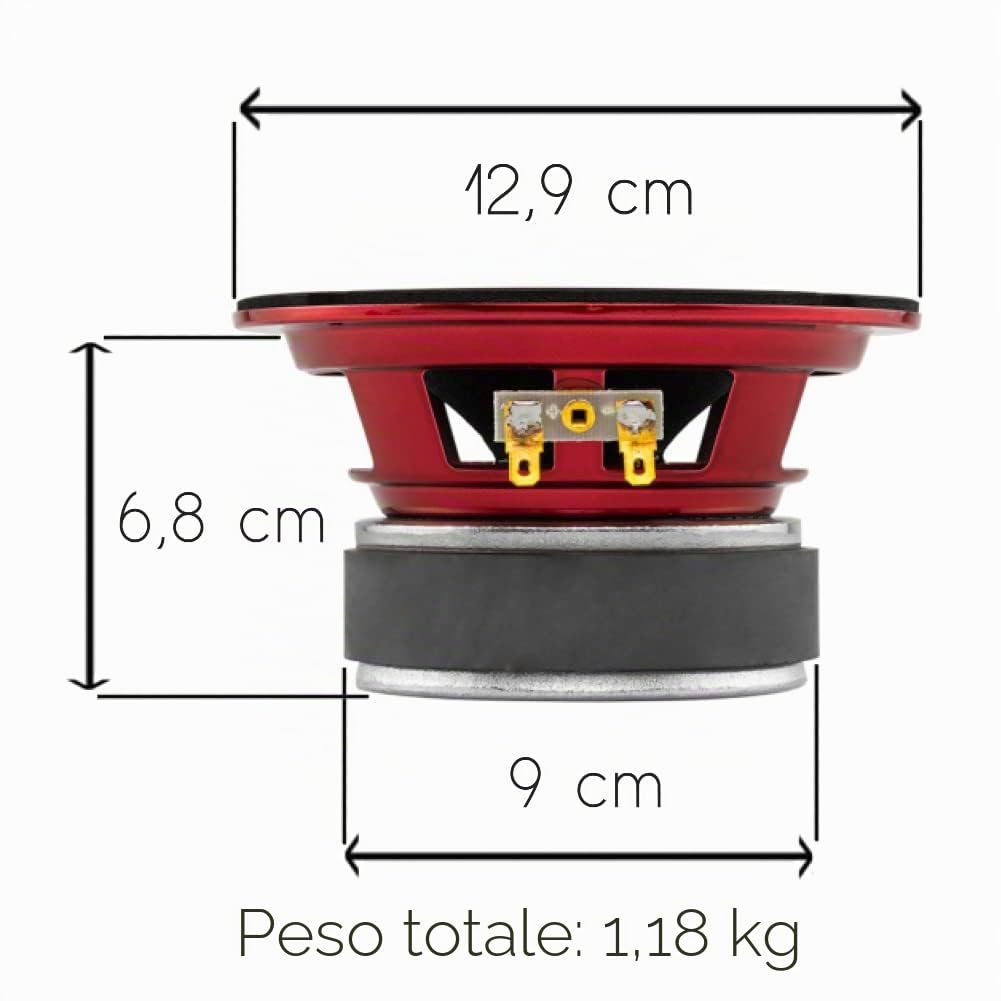 DS18 1 MIDRANGE PRO-X5M altoparlante da 13,00 cm 130 mm 5.25" di diametro 150 watt rms 300 watt max 8 ohm casa auto home - confezione da 1 pezzo
