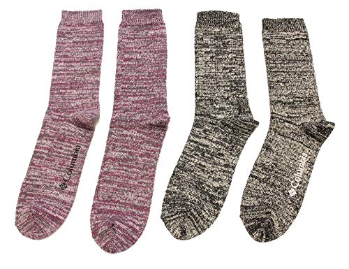 Columbia Super Soft Micro Poly 3 Marl Crew 2-Pack Plum Purple/Charcoal Women's 4-10