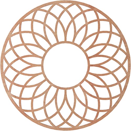 Image of Ekena Millwork 34 inchOD x 11 5 /8 inchID x 1 /4 inchT Cannes Wood Fretwork Pierced Ceiling Medallion, Cherry