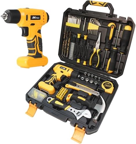 Drill Set, Tool Kit with 8V Power Cordless Drill, Household Repair Tool for Men Women, 154 Piece for Home, Car, Garage, Portable Toolbox Storage Case