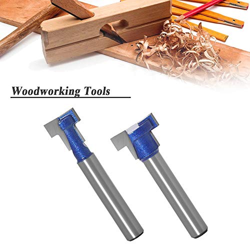 Mesee 1/4 Inch Shank T Slot Keyhole Router Bit Set, T-Slot Cutter Router Bits Steel Handle Slotted Cutter 5/8'' & 7/16'' Hex Bolts Woodworking Grooving Cutting Tool #TOP6