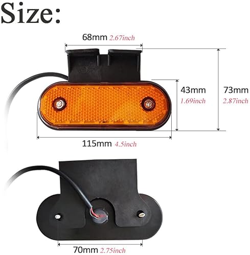 Miniatura 7 de Luz trasera LED de 24 V, 4 luces laterales de remolque, luces de freno de remolque, luces de freno delanteras y traseras, luces de liquidación para