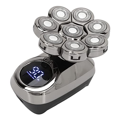 Barbeador elétrico de cabeça 6 em 1, design ergonômico anti-pinça, barbeador elétrico recarregável U