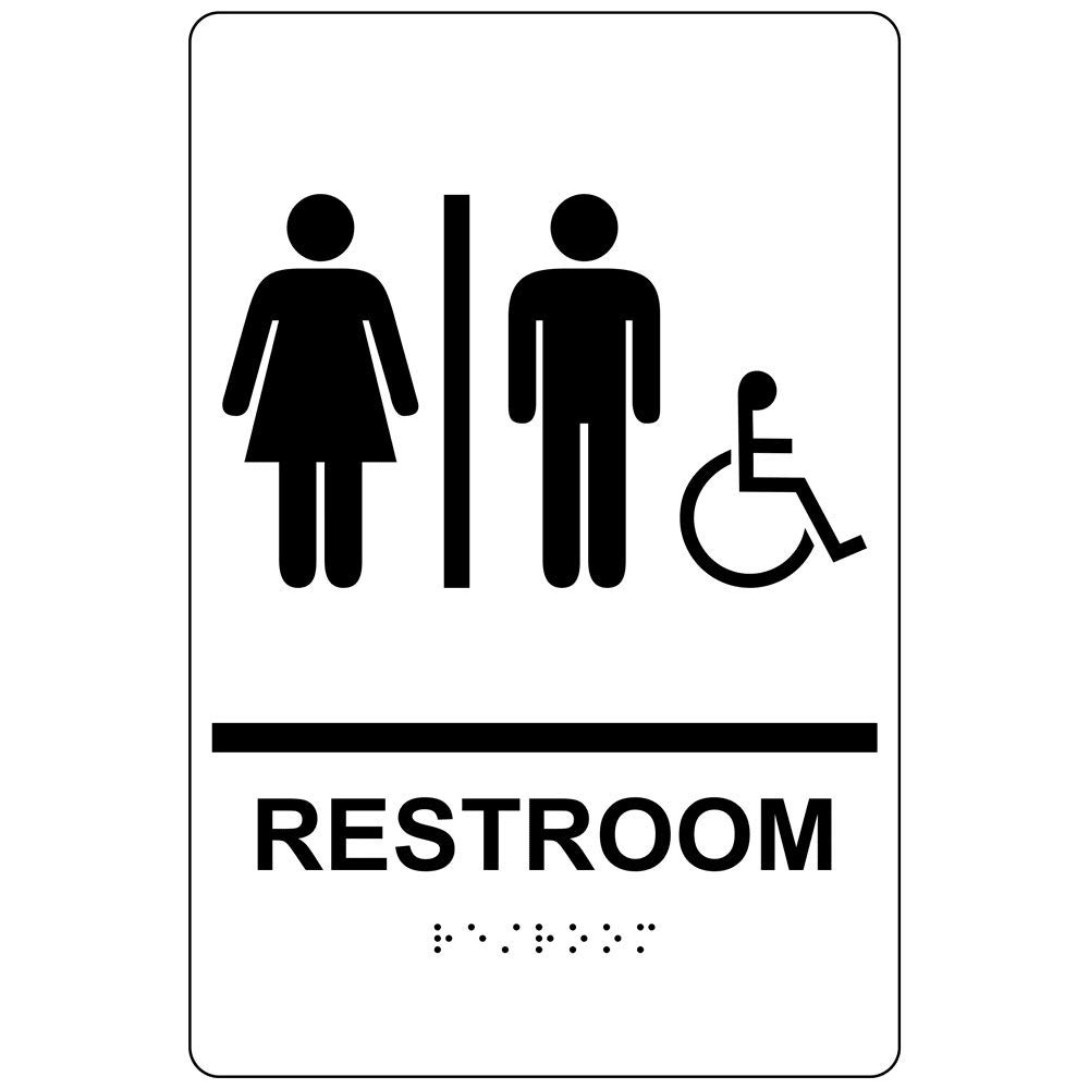 Buy Wheelchair Accessible Restroom Sign, ADA-Compliant Braille and ...