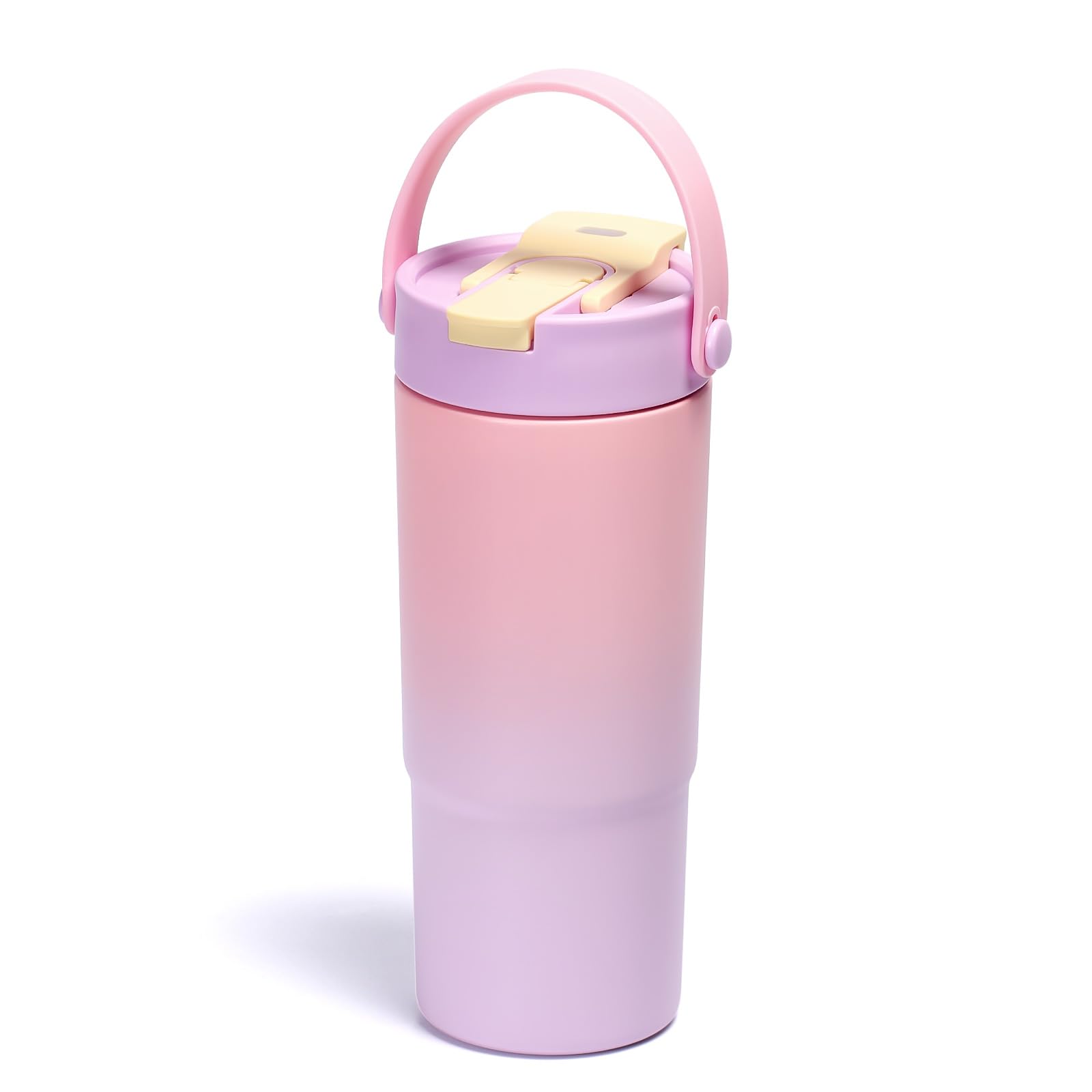 pluseight Stainless Steel Tumbler with Straw, 660ml/22oz Tumbler with Leak Proof 2-in-1 Lid, Reusable Double Walled Water Bottle, Portable Coffee Travel Mug, Fit in Cup Holder (Pastel Violet)