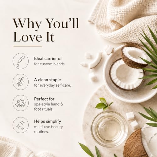Image of TMPE Fractionated Coconut Oil for Hair & Skin | Lightweight, Non-Greasy & Fast Absorbing | Moisturising Carrier Oil for Dry Skin, Hair Care & Body Massage - 30ml