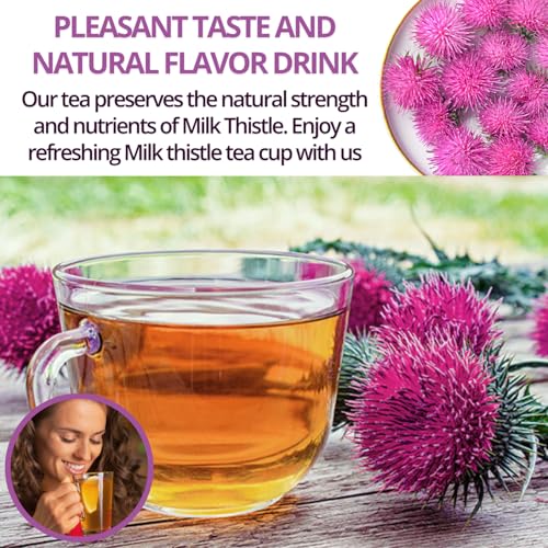 Image of VIDA FARM 125 Milk Thistle Tea Bags | 100% Natural Seeds and Leaves, Dried Herbal Tea, Sugar Free, Caffeine Free