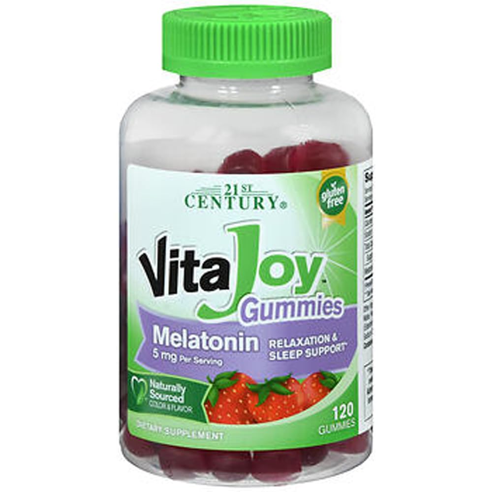 Gomitas de melatonina Vitajoy del siglo XXI, sabor fresa, 120 unidades