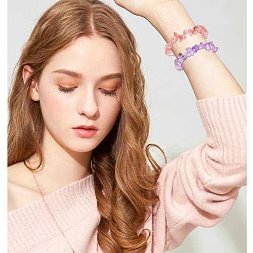 Mozaka 20Pcs Crystal Chip Bracelets Set For Women Natural Gemstone Bracelets Crystal Healing Bracelets Irregular Chips Beads Bracelet Stretch Relief Reiki Yoga Bracelet #TOP5