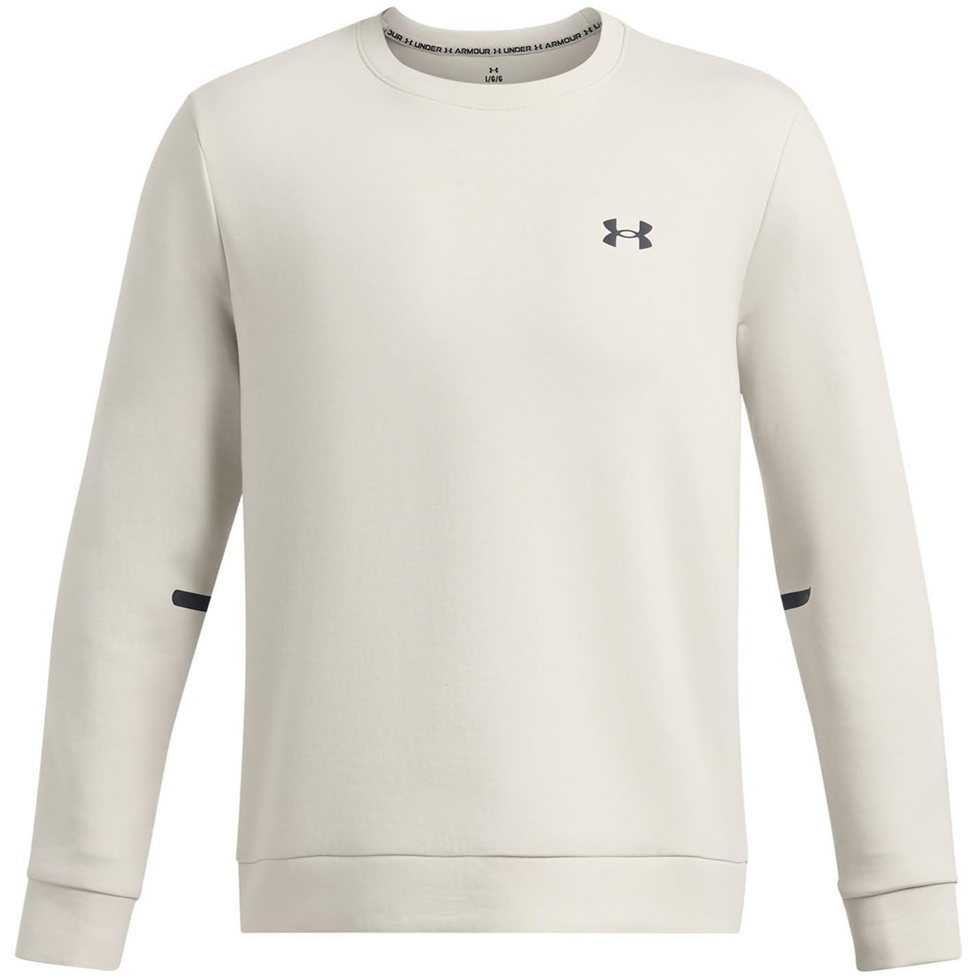 Under Armour Men's Sum White/Black Ua Unstoppable Fleece Crew Eu Sweatshirt Xl