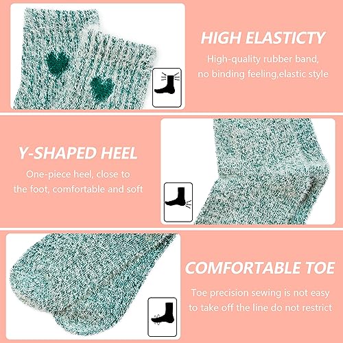 Image of SISOSOCK 5 Pairs Fuzzy Soft Cozy Comfortable Socks for Women, Casual Sleep Comfy Socks, Perfect Warm Winter Gifts for Women