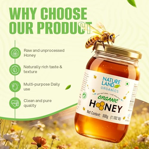 Image of Natureland Organics Honey 250 Gm - Pure - Natural - Organic Food
