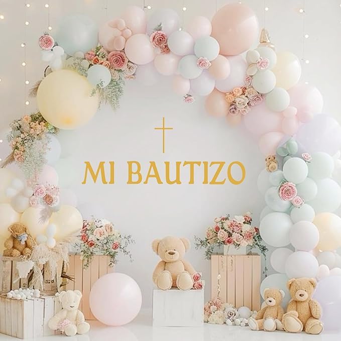 Mi Bautizo Wall Decal,Cross Baptism First Communion Party Decor,Balloon Arch Backdrop Wall Decor,for Baby Shower Party Decorations - Image 3