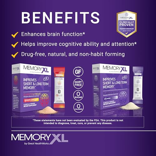 MemoryXL, Magnesium L-Threonate: Brain Supplement for Memory & Focus; Magtein®, Phosphatidylserine, Vitamin Mix. Improves Memory Focus Attention Learning & Logic. 0 Sugar, 0 cal, 30pk Cranberry Lemon - Image 5