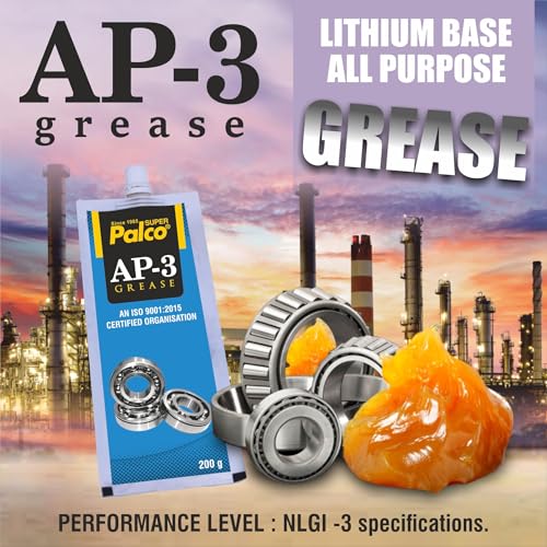 Image of PALCO AP-3 GREASE Pouch 200g (Pack of 5) Multipurpose Water Resistant & Chassis Bearing Lithium Base Anti Corrosion Grease for Car Cycle Bike Chain Lube NLGI-3 Long Lasting Lubricant