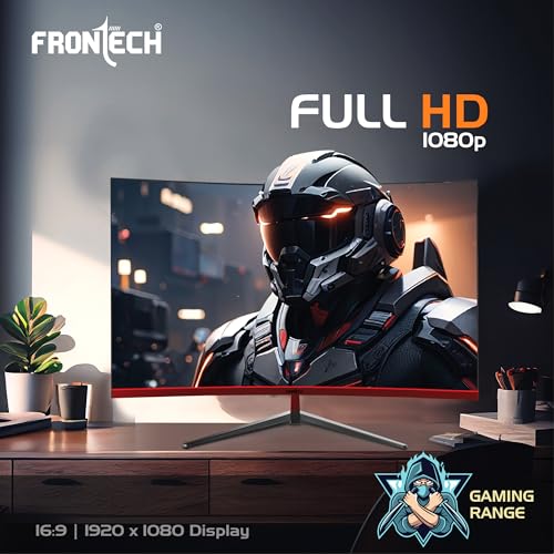 Image of FRONTECH Gaming 32 Inch Curved LED Monitor| Refresh Rate 200Hz, VA Panel, 1800R Curve | Full HD 1080p, Bezel Less Design | HDMI & DP Ports (MON-0076)