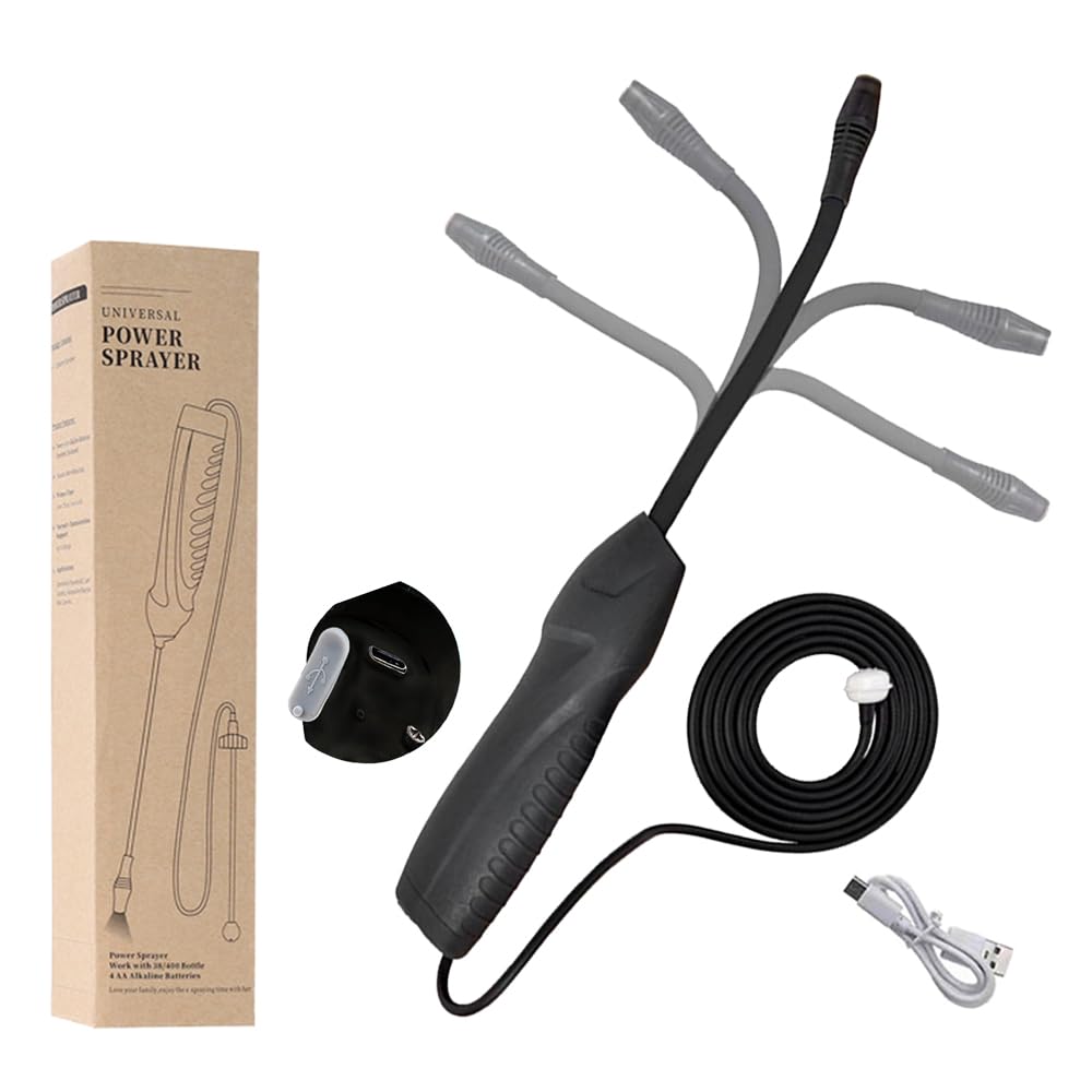 Electric Plant Sprayer, Portable Pump Watering Spray Wand, Rechargeable Battery Powered Portable Mister Bidet Sprayer with 2M Hose,House Clearing Garden Lawn