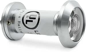 Bwintech 1 Pcs UL Listed Fire Proof Door Viewer,Solid Brass 200 Degree