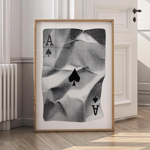 Toile As de Pique 30x40 cm impression noir et blanc haute définition