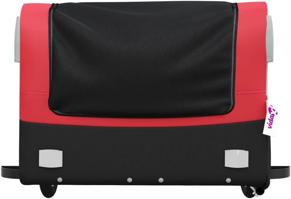 Iron Bike Trailer, Black and Red, 99.2 lb Capacity, Bicycle Cargo Hauler for Groceries, Heavy Goods, and Ebike Towing