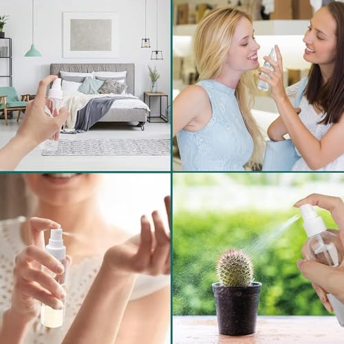 100PCS 1oz/30ml Small Spray Bottle, Clear Fine Mist Spray Bottle Mini Empty Hair Spray Bottle, Plastic Refillable Cosmetic Containers for Plants, Cleaning, Misting & Skin Care 7