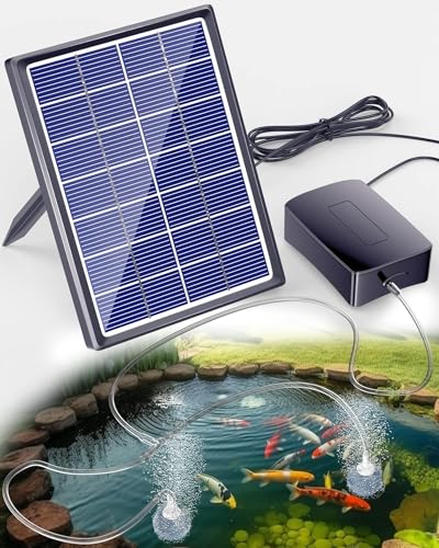 Biling 3.5W Solar Aerator for Pond with 2200 mAh Battery Backup, 3 Modes Solar Air Pump Hydroponics...