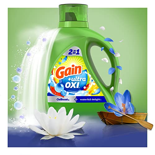 Gain Liquid Laundry Detergent, Waterfall Delight Scent | 107 Loads | Oxi Formula | HE Compatible | 154 fl oz - image 4