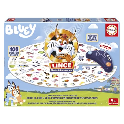 Educa - Lince Bluey Jogo de mesa infantil | Lince eletrónico original | Jogo rápido de observação e nitidez visual, diversão em família, presente para crianças a partir de 5 anos (20359)