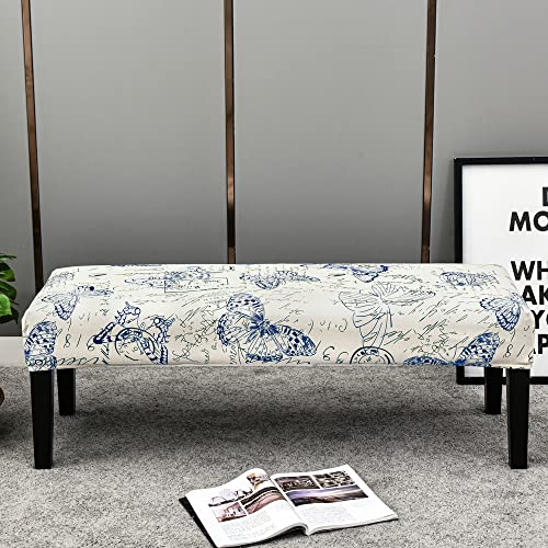 Image of SearchI Dining Bench Cover, Stretch Washable Long Bench Seat Covers, Rectangle Dining Table Bench Slipover for Dining Room, Living Room, Kitchen(Butterfly)