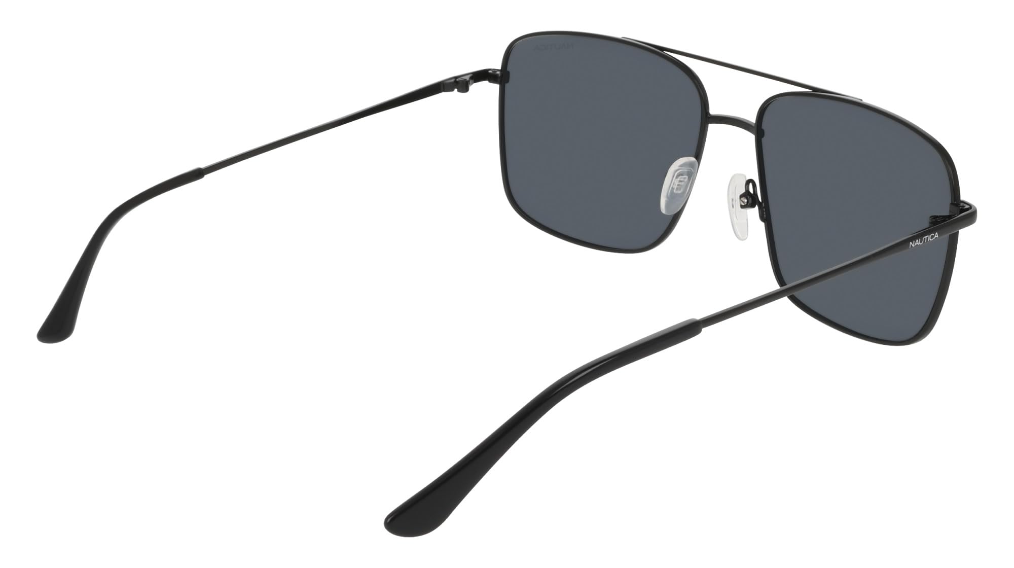 Nautica Men's Sunglasses N112SP - Black with Solid Smoke Polarized Lens