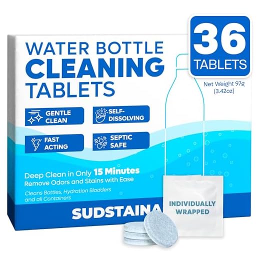 Water Bottle Cleaner Tablets - 36 Pack, Biodegradable, Chlorine & Odor Free, Hydration Bladder and Water Bottle Cleaning Tablets, Removes Stubborn Stains & Odors