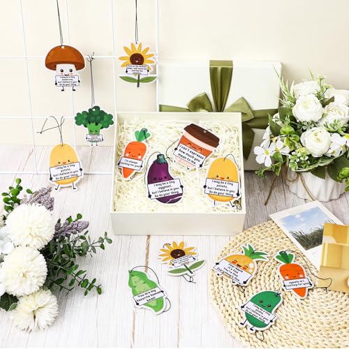 Image of 30 Pcs Positive Car Air Fresheners Bulk Employee Appreciation Gift Funny Car Hanging Ornament Scented Incense Chip Dietician Appreciation Gifts for Driver Staff Teacher Nurse Team, 10 Styles