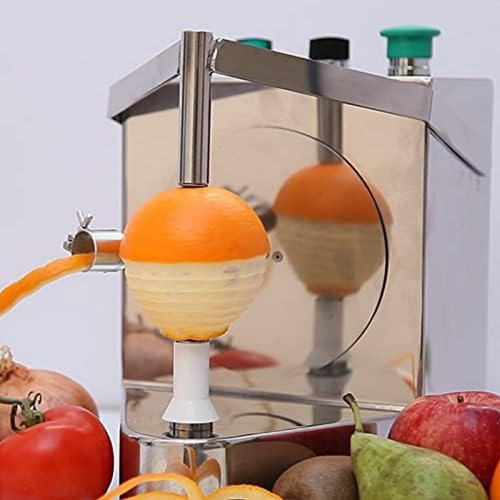 Pelare frutta e verdura senza sforzo con pelapatate elettrico - Strumento di sbucciatura da cucina rotante automatico con lame extra per patate, frutta e verdura