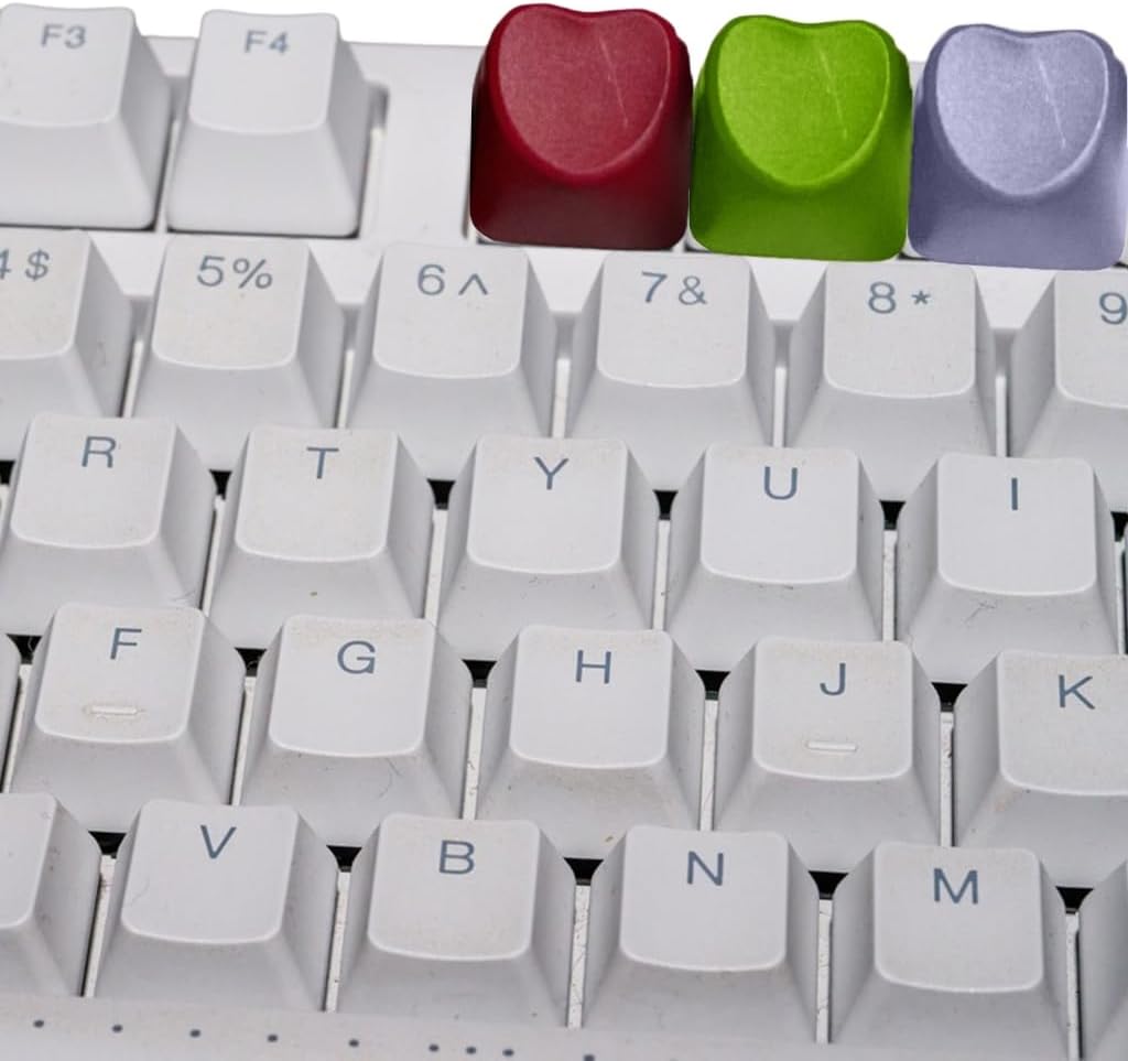 Unique Heart Shaped Keycaps Premium PBT 1U Height Keyboards Decoration image 2