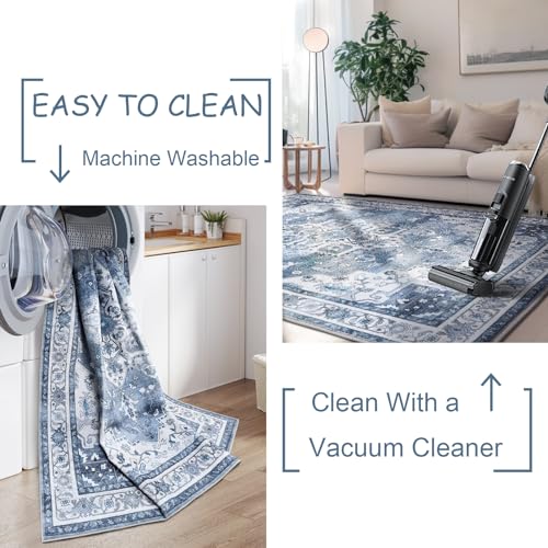 Mecko Boho Tribal Area Rug - 2X3 Distressed Small Entryway Rug Doormat Faux Wool Non-Slip Washable Low-Pile Floor Carpet For Indoor Front Entrance Kitchen Bathroom thumb #7
