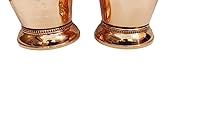 Vista 5 de Bona fide - Juego de 2 vasos de cobre puro martillado Taza de cobre del viajero para servir agua Para beneficios para la salud ayurveda combo de 2