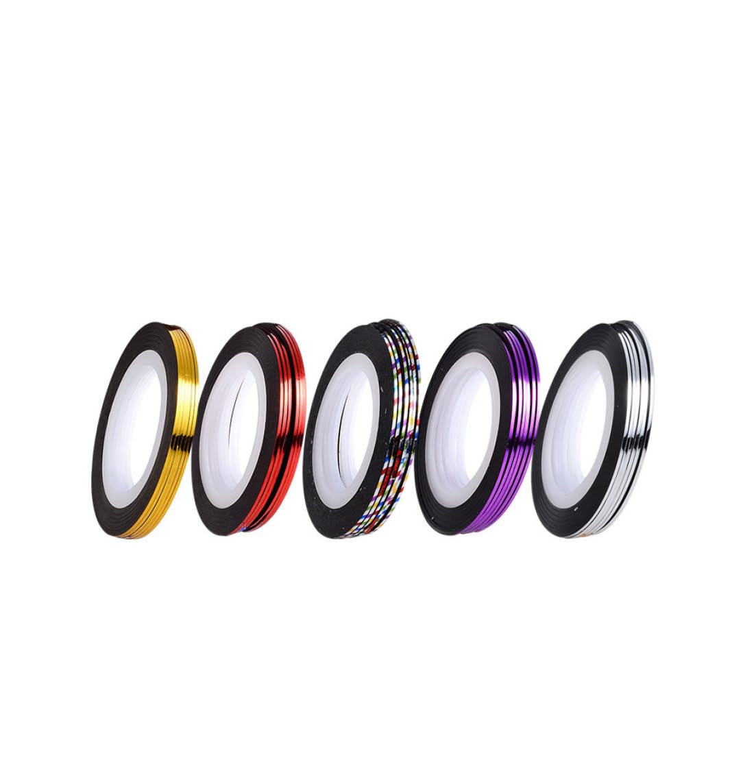 Ruban à rayures à ongles, autocollant à ongles adhésif de 20 m, autocollant des bandes d'art, décoration de ligne de nail art pour pointes de ongles bricolage (ruban)