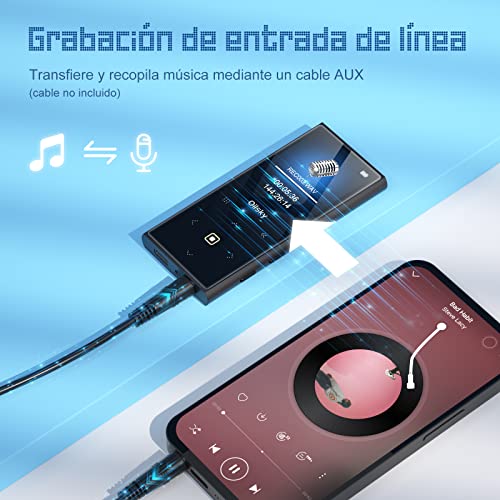 Leitor de mp3 de 32 GB com bluetooth 5.0, reprodutor de música Oilsky D22 com rádio FM, gravador de